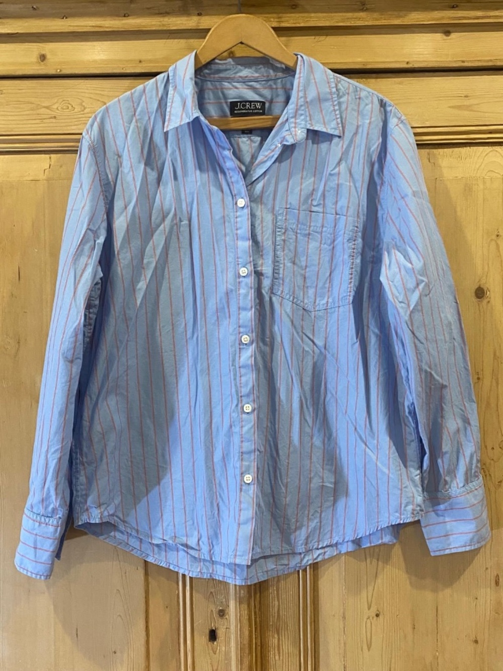 J Crew Garcon Classic Fit Shirt Size 12 Top Blue Pink Striped